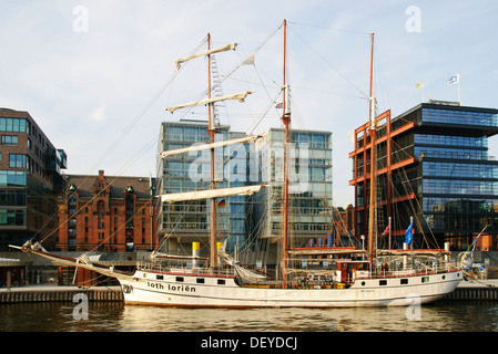 SS Loth Lorien, traditionellen Segelschiff vor Anker in der Traditionsschiffhafen, traditionelle Schiff Hafen, Sandtorhafen, HafenCity Stockfoto