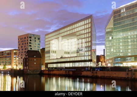 Gebäude der Spiegel-Verlag und das Ericus-Contor Gebäude auf der Ericusspitze, Stadtteil Hafencity, Hamburg Stockfoto