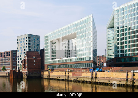 Gebäude der Spiegel-Verlag und das Ericus-Contor Gebäude auf der Ericusspitze, Stadtteil Hafencity, Hamburg Stockfoto