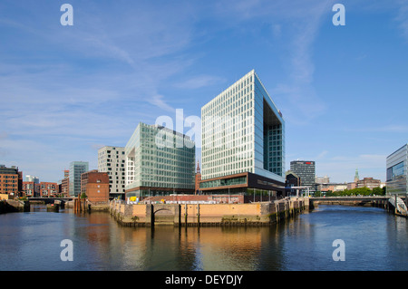 Gebäude der Spiegel-Verlag und das Ericus-Contor Gebäude auf der Ericusspitze, Stadtteil Hafencity, Hamburg Stockfoto