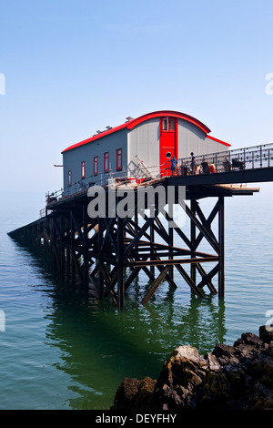 Blick auf Pier von St.Brides Spa Hotel, Saundersfoot, Pembrokeshire, Wales, UK Stockfoto