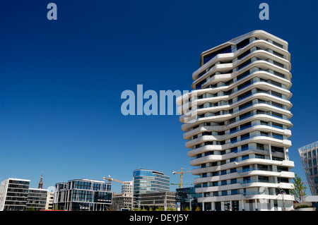 Das Apartmenthaus Marco-Polo-Tower, Kai Strandkai, Hafencity, Hamburg Stockfoto