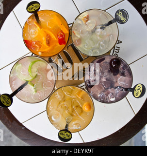 Vielzahl von Caipirinha an der Veloso Bar, Sao Paulo, Brasilien, Südamerika Stockfoto