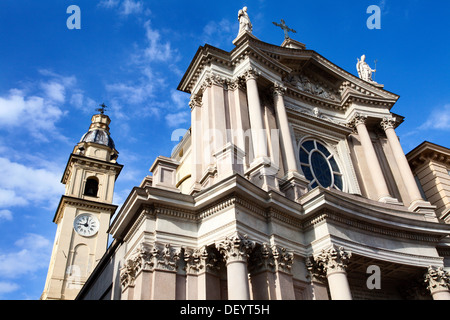 Kirche San Carlo aus Piazza San Carlo Turin Piemont Italien Stockfoto