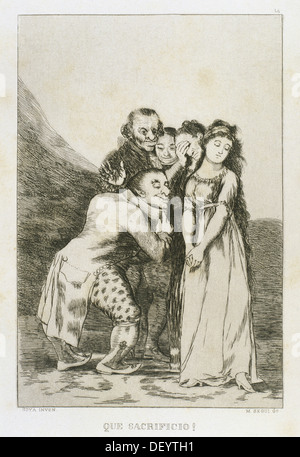 Francisco de Goya (1746-1828). Spanischer Maler und Grafiker. Los Caprichos. Que Sacrificio... (Was Opfern...). Nummer 14. Stockfoto