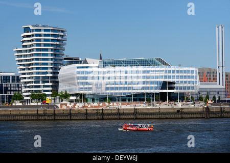 Marco Polo Tower und die Unilever-Zentrale im Kommandobereich Strandkai, Hafencity Bezirk Hamburg Stockfoto