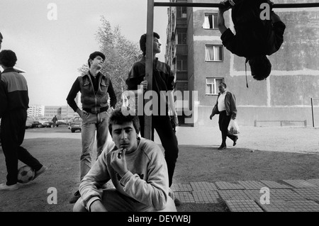 Mladost Wohnsiedlung am Stadtrand von Sophia, Bulgarien. April 1989 Stockfoto