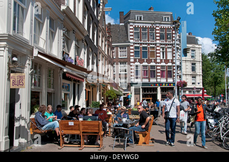 Nieuwmarkt Café Amsterdam Cafe Restaurant bar Kneipe Niederlande (Rotlichtviertel) Stockfoto