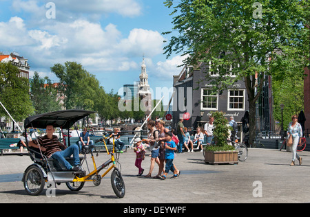 Cafe de Sluiswacht Oudeschans Amsterdam Niederlande Canal Boat House Stockfoto