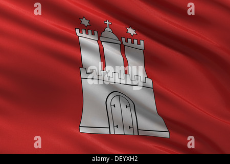 Flagge von Hamburg Stockfoto