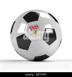 Fußball mit dem Logo des VfB Stuttgart Stockfoto