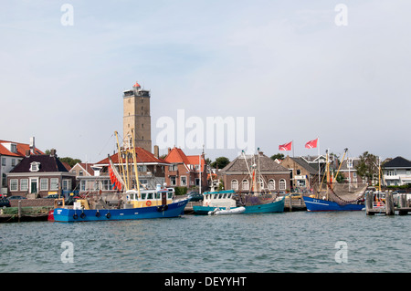 Terschelling Friesland Brandaris Leuchtturm Wattenmeer Wad Seehafen Hafen Niederlande Stockfoto