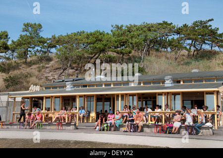 Terschelling Beach Cafe bar Kneipe Niederlande Bier Stockfoto