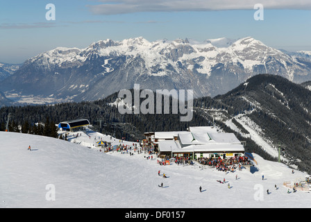 Skigebiet Spieljoch in der Nähe von zünftigen, Zillertal, Tirol, Austria, Europe Stockfoto