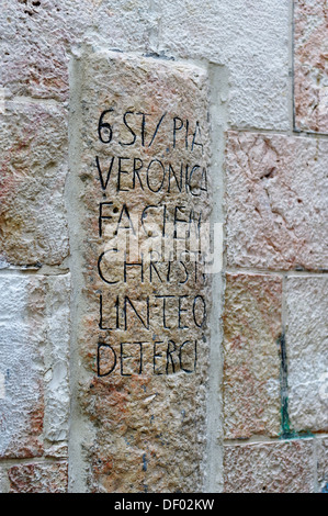 Via Dolorosa, 6. Bahnhof, Schleier von Veronica, alte Stadt, Jerusalem, Israel, Nahost, Asien Stockfoto