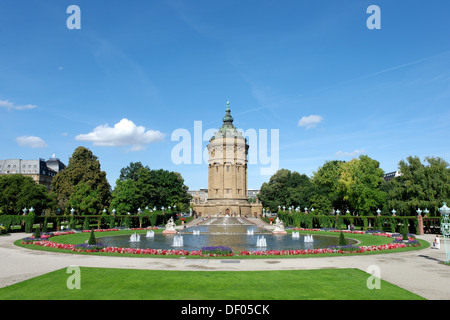 Wasser Turm, Friedrichsplatz Quadrat, Mannheim, Baden-Württemberg, Deutschland Stockfoto