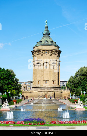 Wasser Turm, Friedrichsplatz Quadrat, Mannheim, Baden-Württemberg, Deutschland Stockfoto