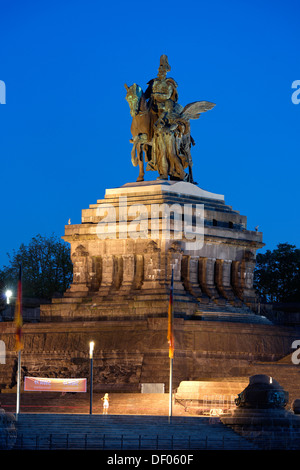 Denkmal für Kaiser Wilhelm i., Deutsche Eck oder Deutsches Eck, Koblenz, Rheinland-Pfalz, Deutschland Stockfoto