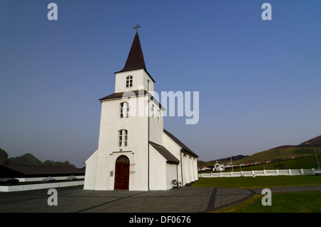 Kirche, Stadt Vestmannaeyjar, Insel Heimaey, Westmännerinseln, Suðurland oder South Island, Island, Europa Stockfoto