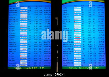 Informationen Bretter, Hartsfield-Jackson Atlanta International Airport, Flughafen Atlanta, Atlanta, USA, Nordamerika Stockfoto