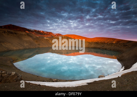 Krafla-Vulkan auf See Víti, Norðurland Eystra, Nord-Ost Region, Island, Europa Stockfoto