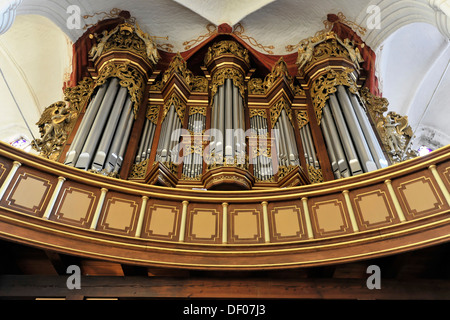 Erasmus Bielfeldt Organ, 1736, Kirche St. Wilhadi, erbaut in der ersten Hälfte des 14. Jahrhunderts errichtet Stockfoto