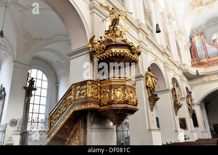 Kanzel, Peterskirche, St.-Petri Kirche, München, Bayern Stockfoto