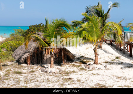 Strandhütte, Lagerung Kabine, Playa Pilar, Caya Coco, Nordküste, Kuba, große Antillen, Karibik, Mittelamerika, Amerika Stockfoto