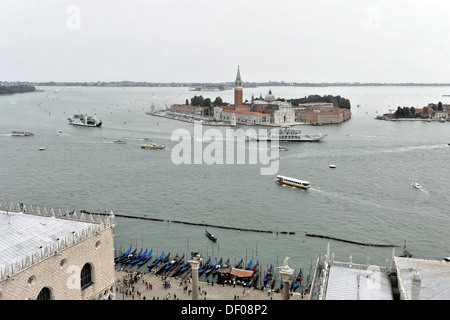 Blick vom Campanile auf der Insel San Giorgio Maggiore, Venedig, Veneto, Italien, Europa Stockfoto