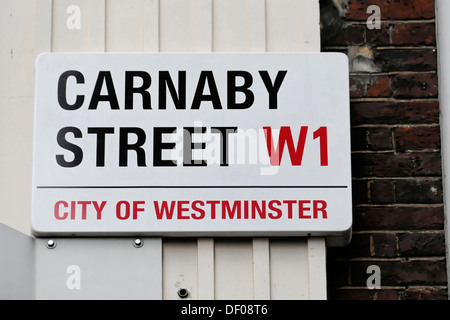 Straßenschild, Carnaby Street, London, England, Großbritannien, Europa Stockfoto