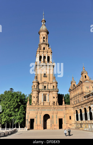 Torre Norte, Nordturm, Plaza de España in Sevilla, Andalusien, Spanien, Europa Stockfoto