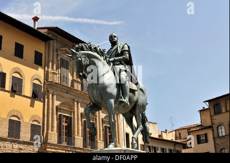 Bronzestatue von Cosimo ich de Medici, Palazzo Vecchio, Florenz, Florenz, Toskana, Italien, Europa Stockfoto