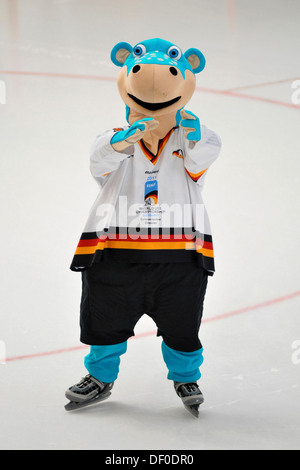 Urmel, Maskottchen der deutschen Eishockey Nationalmannschaft Stockfoto