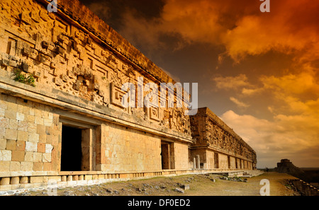 Maya Pyramide, Kalender, 2012, Uxmal, Yucatan, Mexiko, Mittelamerika Stockfoto