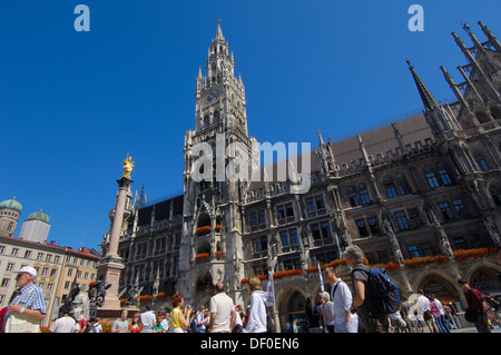 München, Neues Rathaus, neues Rathaus, Marienplatz, Bayern, Deutschland Stockfoto