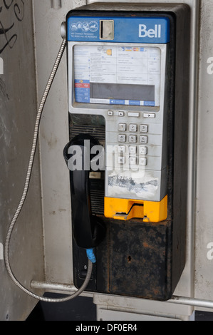 Ein Outdoor-Telefonzelle in Milton, Ontario, Kanada Stockfoto