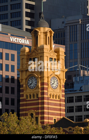 Glockenturm, Flinders Street Station, Melbourne, Victoria, Australien Stockfoto