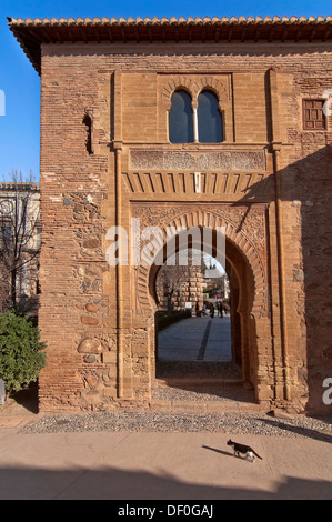 Wein-Tür, Alhambra, Granada, Region von Andalusien, Spanien, Europa Stockfoto