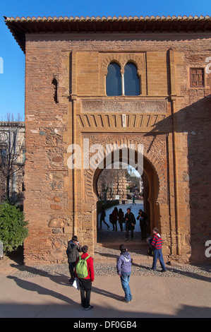 Wein-Tür, Alhambra, Granada, Region von Andalusien, Spanien, Europa Stockfoto