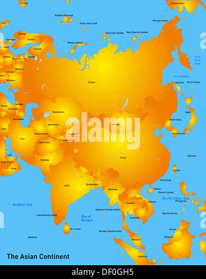 Asien Karte Stockfoto