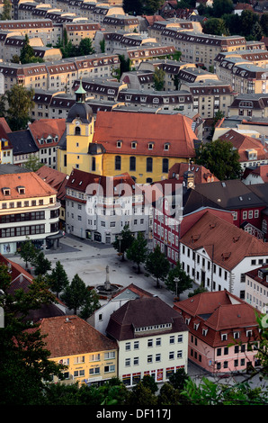 Stadtzentrum von Vantage Point Ottilienkapelle, Thüringen, Suhl, Stadtzentrum Vom Aussichtspunkt Ottilienkapelle, Suhl Stockfoto