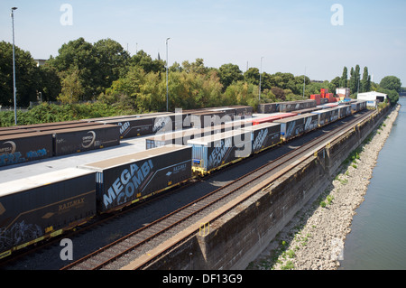 Bahnhof, Niehl 1 Containerterminal, Köln. Stockfoto