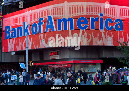 Bank von Amerika leichte Billboard, Times Square, New York City Stockfoto