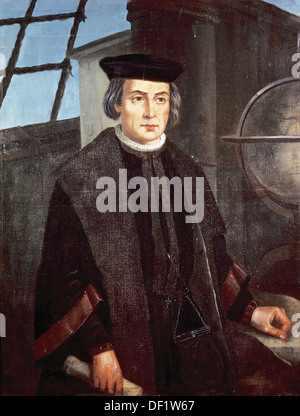 Christopher Columbus (1451-1506). Explorer, Navigator und Kolonisator. Porträt von Jose Roldan. Kloster von La Rabida. Andalusien. Stockfoto