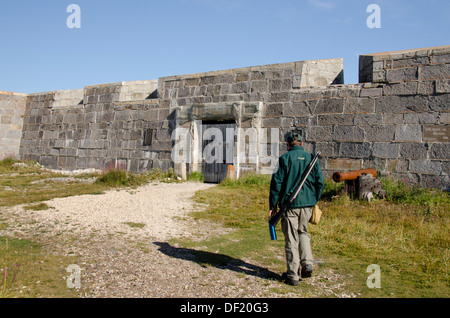 Kanada, Manitoba, Churchill, Parks Kanada. National Historic Site of Canada, Prince Of Wales Fort. Parkranger. Stockfoto