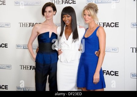 Erin O'Connor, Naomi Campbell und schwedische Modell Caroline Winberg besuchen den Start von "The Face". Stockfoto