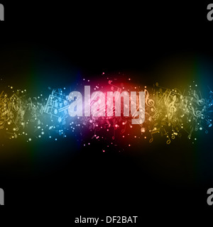 Zusammenfassung Hintergrund mit bunten Noten Stockfoto