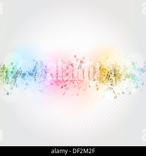 Abstrakt Design-Hintergrund mit bunten Noten Stockfoto