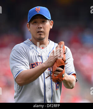 Cincinnati, Ohio, USA. 25. September 2013. Daisuke Matsuzaka (Mets) MLB: Pitcher Daisuke Matsuzaka der New York Mets während der Major League Baseball Spiel gegen die Cincinnati Reds im Great American Ball Park in Cincinnati, Ohio, Vereinigte Staaten von Amerika. © AFLO/Alamy Live-Nachrichten Stockfoto