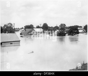 Luftbild der Flut, unbekannte Strecken des untereren Mississippi Flusses. 285961 Stockfoto